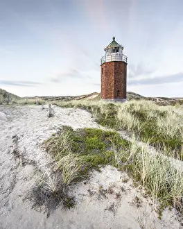 Deserted Lighthouse Architecture Prints: Cross light, lighthouse with sand dune