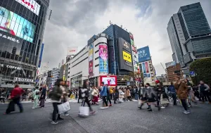 Zebra Crossing Prints: Crowd crossing zebra crossing on a large intersection