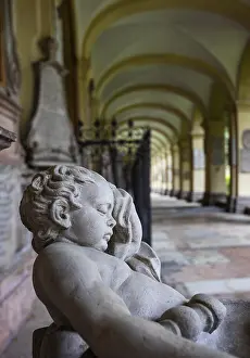 Crypt Arcades In Austria Prints: Crypt arcades, grave counters in the arcade of St