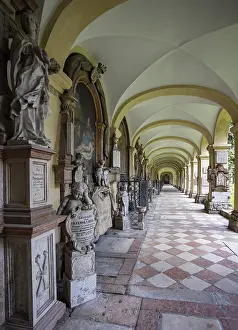 Crypt Arcades In Austria Prints: Crypt arcades, grave counters in the arcade of St