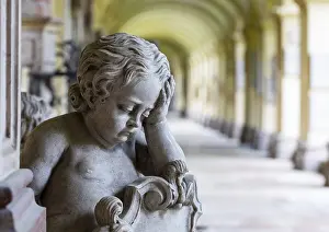 Uninhabited Churches In Austria Prints: Crypt arcades, grave counters in the arcade of St
