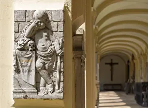 Crypt Arcades Austria Prints: Crypt arcades, grave counters in the arcade of St