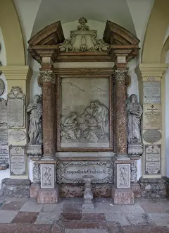 Crypt Arcades In Austria Prints: Crypt arcades, grave counters in the arcade of St