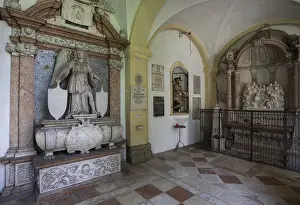 Crypt Arcades In Austria Prints: Crypt arcades, grave counters in the arcade of St
