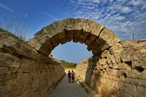 Archaeological Site Peloponnese Prints: Crypt, vaulted corridor to the stadium