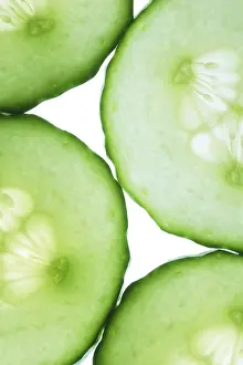 Fresh Green Vegetable Prints: Cucumber slices
