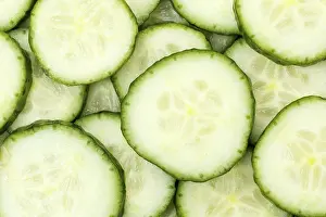 High Angle View Of Vegetables Prints: Cucumbers Cucumber Vegetable Background from above