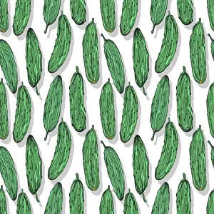 Editable Vector Template Prints: Cucumbers repeating pattern, editable vector template