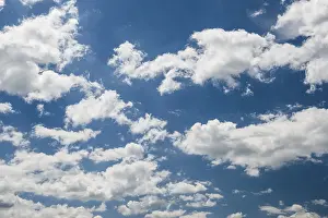 Daytime Cloud Formations Prints: Cumulus clouds and blue sky