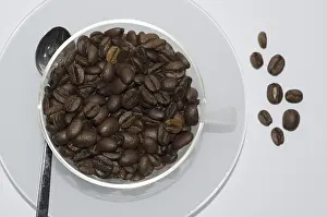 No People Drinking Coffee Prints: Cup of Coffee with Coffee Beans