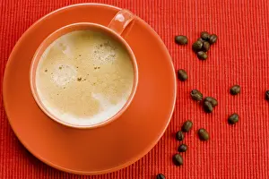 Red Coffee Cup Prints: Cup of coffee in red