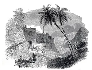 Restored Historical Illustration Prints: The Damascus Gate in Jerusalem