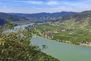 Wachau Austria Landscape Prints: Danube, View towards Durnstein