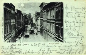 Historical Postcard Reproduction Prints: Danziger StraBe in Konitz