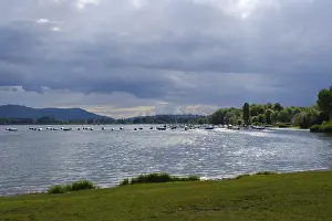 Cloudy Day In Southern Germany Prints: Dark clouds over Lake Constance