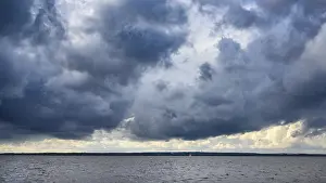 Northern Germany Cloud Formations Prints: Dark clouds over Lake Dummer
