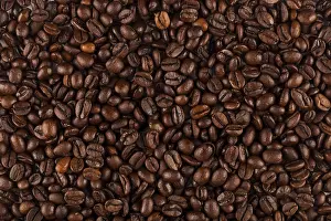 Prints of Detail of dark coffee beans Hipposideridae Prints: Dark Coffee Beans Print