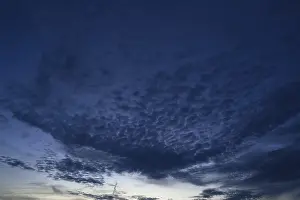 Atmospheric Exterior Views Prints: Dark fleecy clouds, cirrocumulus, evening sky