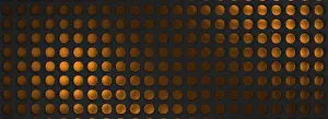 Digitally Generated Image Prints: Dark metal grid pattern with golden background using as modern backdrop