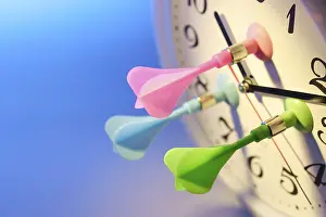 Detailed Studio Photography Prints: Darts on clock