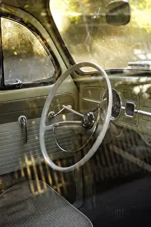 Vintage Interior Design Prints: Dashboard of old car
