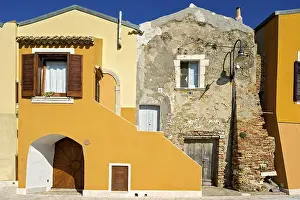 Prints of Decayed and renovated house next to each other, Old Town, Region Molise, Italy Molise Prints: Decayed and Renovated Houses, Old Town, Molise, Italy Print