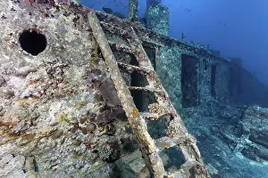 Underwater Shipwreck Photos Prints: Deck superstructure with stairs