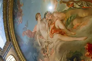 Roman Civilization Architecture Prints: Decorative ceiling art showcasing classical figures