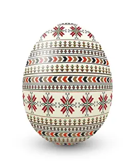 Christian Holiday Decoration Prints: Decorative Easter egg over white background
