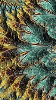Abstract Pattern Prints: Decorative fractal background - abstract computer-generated image