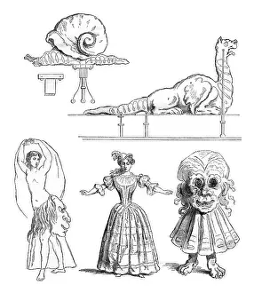 Vintage Ornate Decoration Prints: Decors opera, Spiral dragon transformations