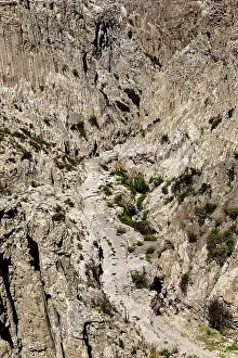 Bolivia Landscape Prints: Deep rocky gorge with sparse vegetation