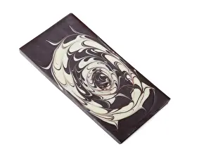 Gourmet Dessert Photography Prints: Delicious bar of mixed chocolate with pattern