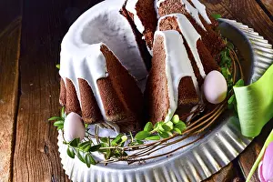 Decorative Food Items Prints: Delicious chocolate spring cake