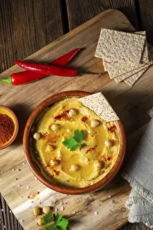 Hummus Paste Prints: Delicious hummus paste with lemon and chilli