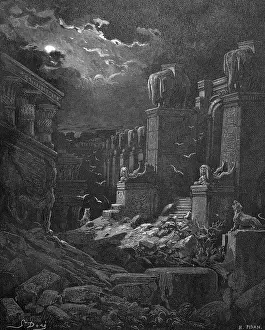 New Testament Bible Images Prints: The destroyed Babylon, destruction and doom