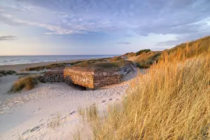 North Sea Dunes Prints: Destroyed bunkers in the dunes of Dunkirk