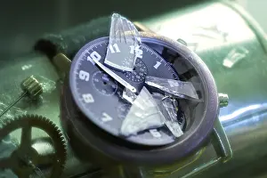 Studio Background Still Life Prints: Destroyed watch
