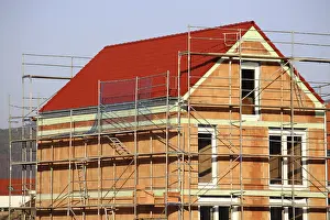 Construction Company Services Prints: Detached house under construction
