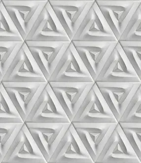 Triangular Geometric Pattern Prints: A detailed 3D geometric pattern featuring triangular elements in a seamless design