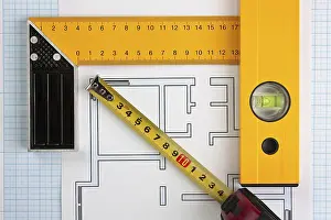 Graph Paper Tools Prints: Development drawings and tools on graph paper