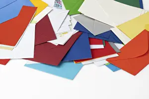 Single Colored Background Images Prints: Many different coloured envelopes