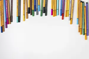 Coloured Pencils Prints: Different coloured fineliners above