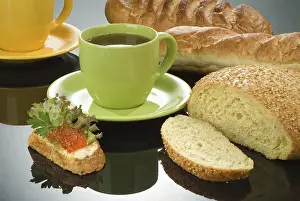 Diverse Breakfast Options Prints: Different kinds of bread on a studio background