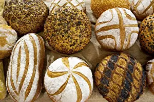 Different Kinds Of Bread Prints: Different kinds of breads seen from above