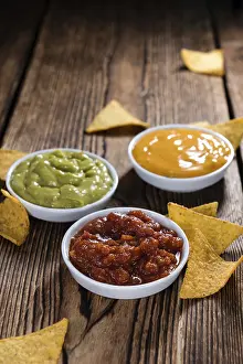Guacamole Dip Prints: Three different nacho dips (Salsa)
