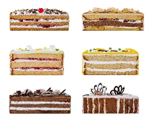 Images Dated 19th June 2024: Rectangular Cake Slices Print