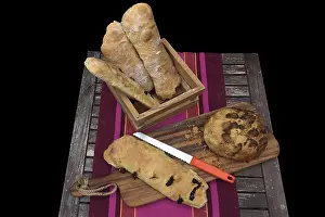 Different Kinds Of Bread Prints: Different types of bread on a table, Germany