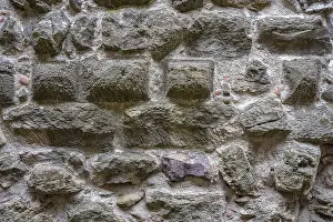 Deserted Stone Walls Prints: Different types of stone processed into a wall Format-filling