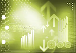 Digital Background Image Prints: Digital background image with graphs and diagrams